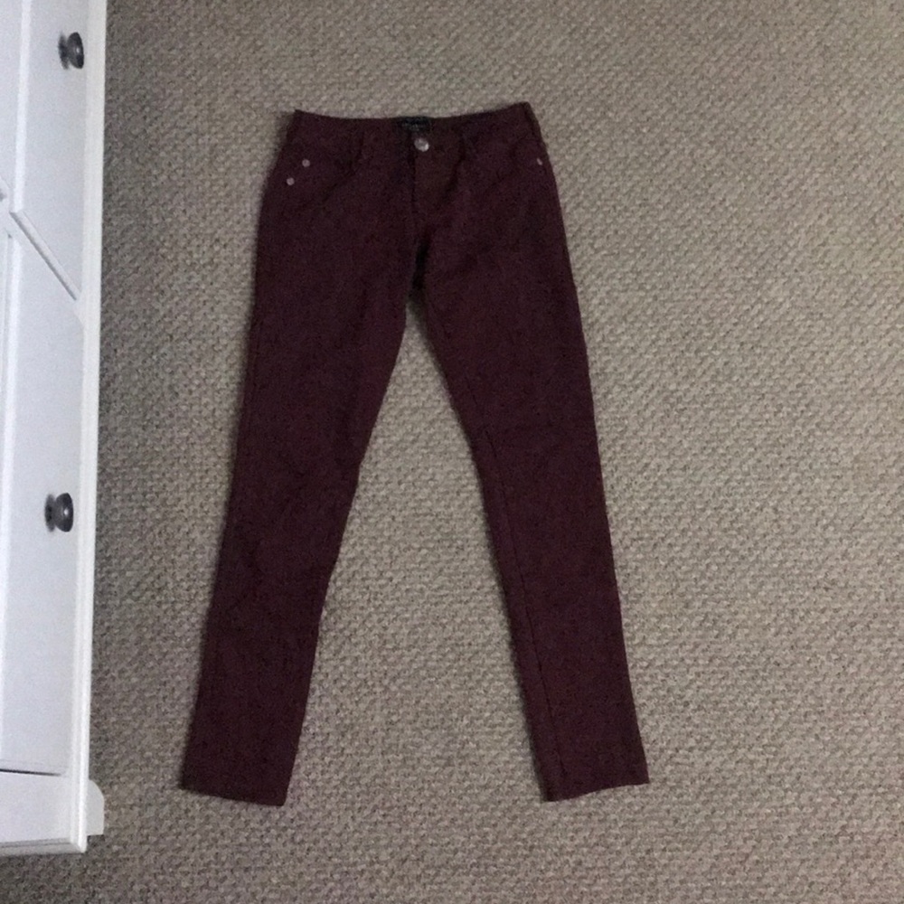 Maroon skinny jeans